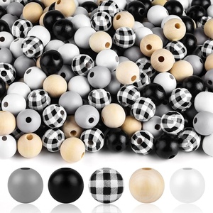 image:imageFEPITO 250 Pcs Plaid Wood Beads  16mm Farmhouse Checked Print Natural Buffalo Craft Beads for Decoration amp Home Decor DIY Craft Suppliesblack  white  grey  natural  black white plaid