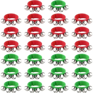 image:imageFEPITO 26 Pieces Christmas Band Wrist Bells Bracelets Jingle Bells Musical Ankle Bells Rhythm Instrument Percussion Christmas Party Decoration Favors