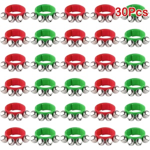 image:imageFEPITO 30 Pieces Christmas Band Wrist Bells Bracelets Jingle Bells Musical Ankle Bells Rhythm Instrument Percussion Christmas Party Decoration Favors
