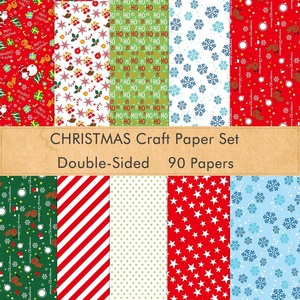 image:imageFEPITO 30 Sheets Christmas Pattern Paper Set A4 Decorative Paper for Card Making Scrapbook Decoration 10 DesignsA590pcs