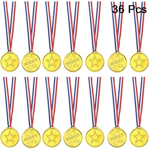 image:imageFEPITO 36 Pieces Winner Medals for Children Plastic for Party Decorations and Sports AwardsGold