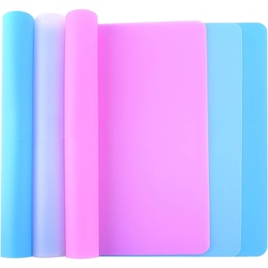 image:imageFEPITO 3PCS A3 Extra Large Silicone Sheet for Crafts Jewelry Casting Molds Multipurpose Silicone Mat Reusable Heat Resistant Food Grade PlacematBlue red clear