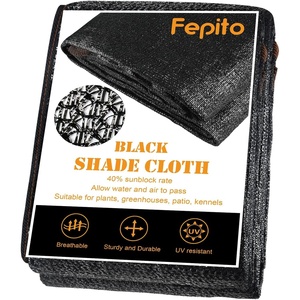 image:imageFEPITO 40 Sunblock Shade Cloth 10ft X 20ft Shade Mesh Tarp Black Shade Sunblock Net for Plant Cover Greenhouse Chicken Coop