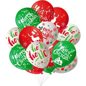 image:imageFEPITO 50Pcs Christmas Party Balloon 12 Inch White Red and Green Latex Balloons 6 Merry Xmas Style for Decoration Party Supplies50 Pcs