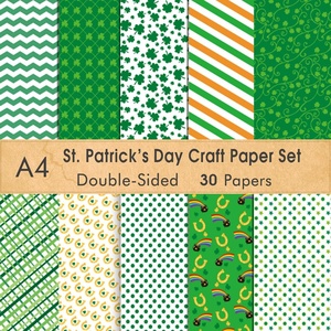 image:imageFEPITO 60 Sheets StPatricks Day Pattern Paper Set 14 x 21cm Decorative Paper Paper for Card Making Scrapbook Decoration 10 Designs30PCS