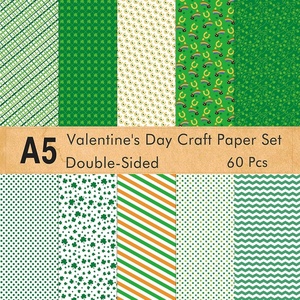 image:imageFEPITO 60 Sheets StPatricks Day Pattern Paper Set 14 x 21cm Decorative Paper Paper for Card Making Scrapbook Decoration 10 DesignsA560pcs