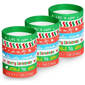 image:imageFEPITO 70 Pieces Christmas Wristband Silicone Wristbands Rubber Band Bracelets for Christmas Party Decoration Supplies