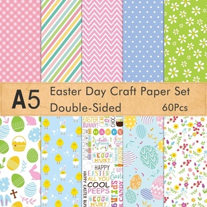 image:imageFEPITO 90 Sheets Easter Pattern Paper Set A5 Size Craft Paper for Easter Card Making Scrapbook Decoration Double Side 10 PatternsA560PCS