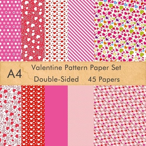 image:imageFEPITO 90 Sheets Valentine Pattern Paper Set 14 x 21cm Decorative Paper for DIY Scrapbook Card Making Decoration Valentines Day Supplies 10 DesignsA445pcs