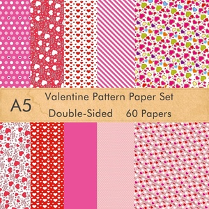 image:imageFEPITO 90 Sheets Valentine Pattern Paper Set 14 x 21cm Decorative Paper for DIY Scrapbook Card Making Decoration Valentines Day Supplies 10 DesignsA560pcs