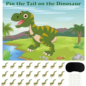 image:imageFepito Baby Shower Party Games  Pin The Dummy On The Baby Game with 24pc Pacifier StickersDinosaur