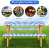 image:imageFEPITO 3 Pcs Picnic Table Cover with Bench Covers 3Piece Set 30 x 72 Inch Picnic Vinyl Picnic Table and Bench Fitted Tablecloth Cover BlueWhite Plaid for Outdoor BBQ Holiday Party Camping