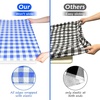 image:imageFEPITO 3 Pcs Picnic Table Cover with Bench Covers 3Piece Set 30 x 72 Inch Picnic Vinyl Picnic Table and Bench Fitted Tablecloth Cover BlueWhite Plaid for Outdoor BBQ Holiday Party Camping