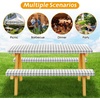 image:imageFEPITO 3 Pcs Picnic Table Cover with Bench Covers 3Piece Set 30 x 72 Inch Picnic Vinyl Picnic Table and Bench Fitted Tablecloth Cover GrayWhite Plaid for Outdoor BBQ Holiday Party Camping