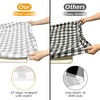 image:imageFEPITO 3 Pcs Picnic Table Cover with Bench Covers 3Piece Set 30 x 72 Inch Picnic Vinyl Picnic Table and Bench Fitted Tablecloth Cover GrayWhite Plaid for Outdoor BBQ Holiday Party Camping