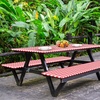 image:imageFEPITO 3 Pcs Table Cover with Bench Covers 30 x 72 Inch Picnic Vinyl Picnic Table and Bench Fitted Tablecloth RedWhite Plaid for Outdoor BBQ Holiday Party Camping