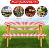 image:imageFEPITO 3 Pcs Table Cover with Bench Covers 30 x 72 Inch Picnic Vinyl Picnic Table and Bench Fitted Tablecloth RedWhite Plaid for Outdoor BBQ Holiday Party Camping