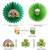 image:imageFEPITO 37 Pcs St Patricks Day Decorations Set Lucky Irish Green Shamrock Foil String Hanging Swirls Leprechauns Saint Patricks Paper Cut St Patricks Hanging Paper Fans Honeycomb Ball