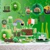image:imageFEPITO 37 Pcs St Patricks Day Decorations Set Lucky Irish Green Shamrock Foil String Hanging Swirls Leprechauns Saint Patricks Paper Cut St Patricks Hanging Paper Fans Honeycomb Ball
