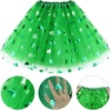 image:imageFEPITO StPatricks Day Parade Costume Accessories Set Includes Shamrock Green Tutu Tulle Skirt and Shamrock Headband Necklace for StPatricks Day Decoration Party Supplies
