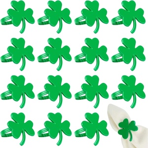 image:imageFEPITO 12Pcs StPatricks Day Napkin Shamrock Napkin Table Decorations Green Napkin Holders for St Patricks Day Wedding Birthday Anniversary