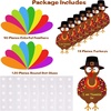 image:imageFEPITO 105 PCS DIY Turkey Craft Kit with Colorful Feathers Dot Glues and Thanksgiving Stickers for School Activities and Party Decorations