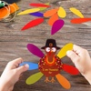 image:imageFEPITO 105 PCS DIY Turkey Craft Kit with Colorful Feathers Dot Glues and Thanksgiving Stickers for School Activities and Party Decorations