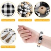 image:imageFEPITO 150 Pcs Plaid Wood Beads  16mm Yellow Farmhouse Beads for Spring Summer Fall Thanksgiving DIY Craft Supplies and Decorationblack  white  grey  natural  black white plaid