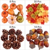 image:imageFEPITO 56 Pcs Fall Thanksgiving Decorations Mini Artificial Pumpkins Pine Cones Fall Leaves Acorns for Fall Party Decorations Autumn Decorating Kit Halloween Thanksgiving Party Supplies