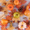 image:imageFEPITO 56 Pcs Fall Thanksgiving Decorations Mini Artificial Pumpkins Pine Cones Fall Leaves Acorns for Fall Party Decorations Autumn Decorating Kit Halloween Thanksgiving Party Supplies