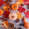 image:imageFFEPITO 96 Pcs Fall Thanksgiving Decorations Mini Artificial Pumpkins Pine Cones Fall Leaves Acorns for Fall Party Decorations Autumn Decorating Kit Halloween Thanksgiving Party Supplies