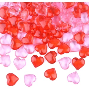 image:imageFEPITO 100Pcs Acrylic Hearts Red Pink Heart Vase Filler for Valentines Day Table Home Decorations Wedding Decorations