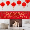 image:imageFEPITO 2026 Chinese New Year Decorations Happy Chines NewYea Banner Year of Horse Party Banner with China Red Paper Lanterns for Chinese Spring Festival Decorations Indoor Outdoor NewYea Party
