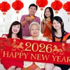 image:imageFEPITO 2026 Chinese New Year Decorations Happy Chines NewYea Banner Year of Horse Party Banner with China Red Paper Lanterns for Chinese Spring Festival Decorations Indoor Outdoor NewYea Party