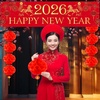 image:imageFEPITO 2026 Chinese New Year Decorations Happy Chines NewYea Banner Year of Horse Party Banner with China Red Paper Lanterns for Chinese Spring Festival Decorations Indoor Outdoor NewYea Party